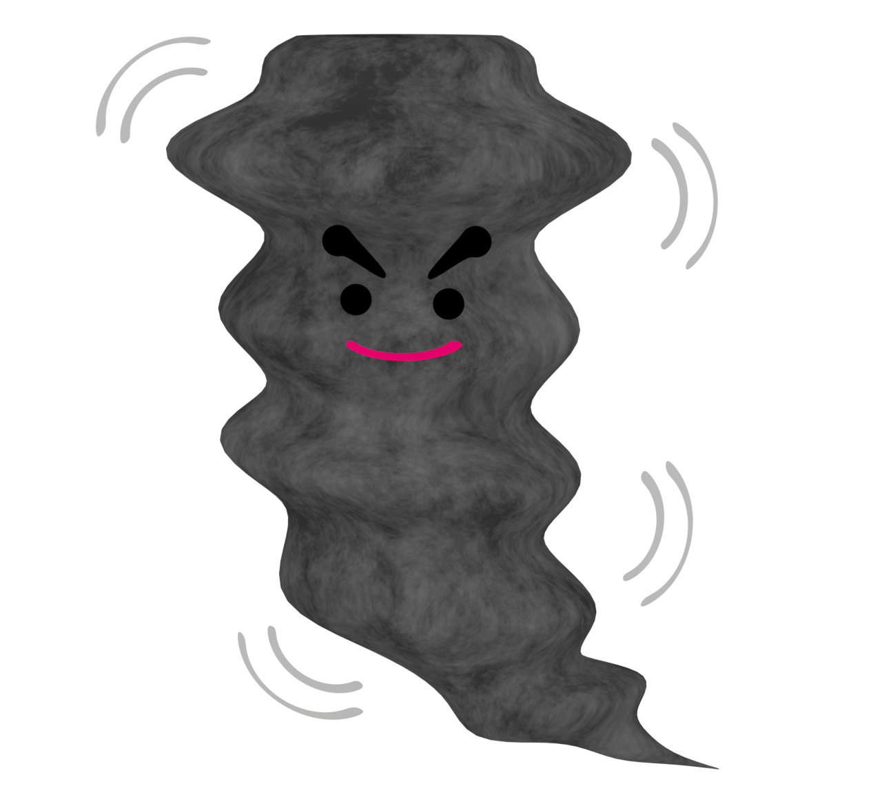 かわいい顔の竜巻のイラスト
