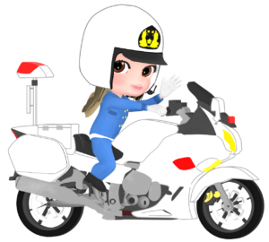 かわいい白バイ隊員のイラスト