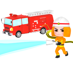 かわいい消防士のイラスト