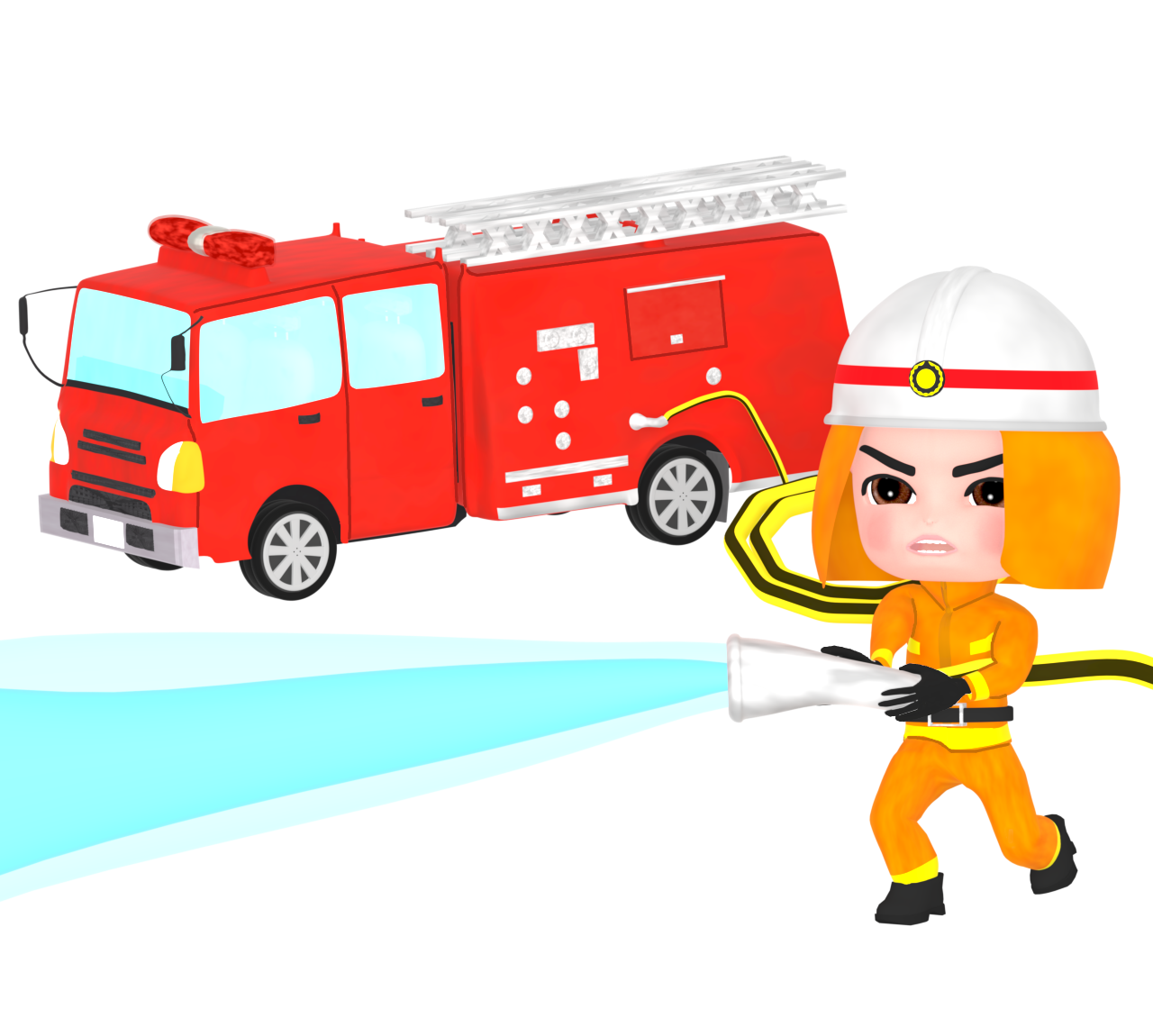 かわいい消防士のイラスト