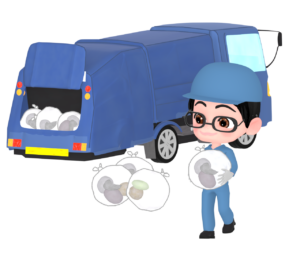 かわいいゴミ収集車のイラスト