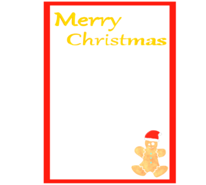 かわいいジンジャーマンクッキーのクリスマスカード