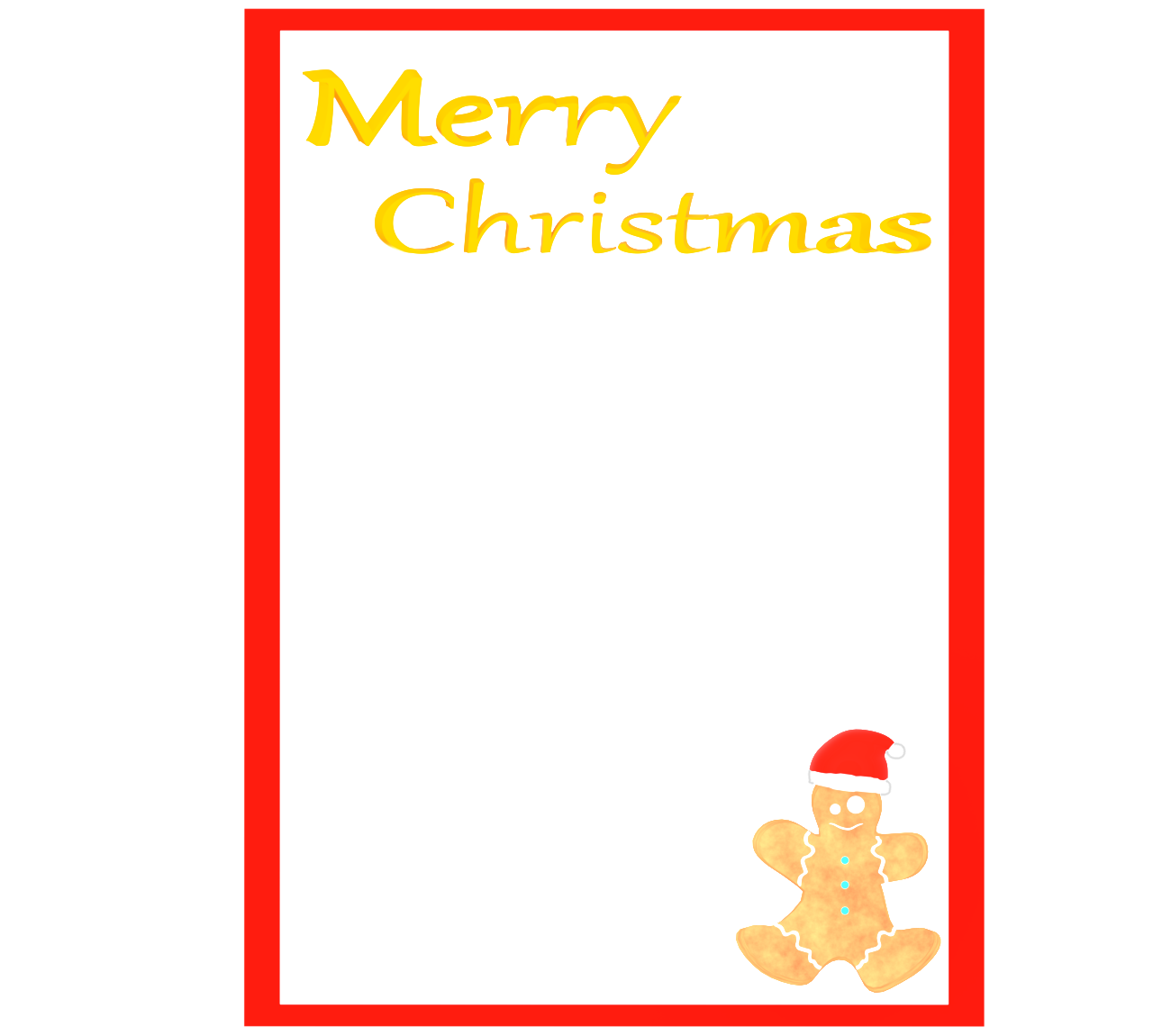 かわいいジンジャーマンクッキーのクリスマスカード