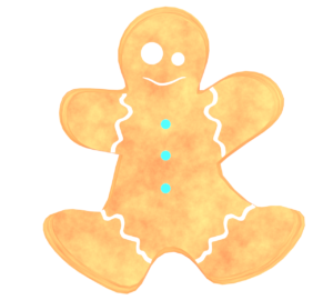 かわいいジンジャーブレッドマンのイラスト