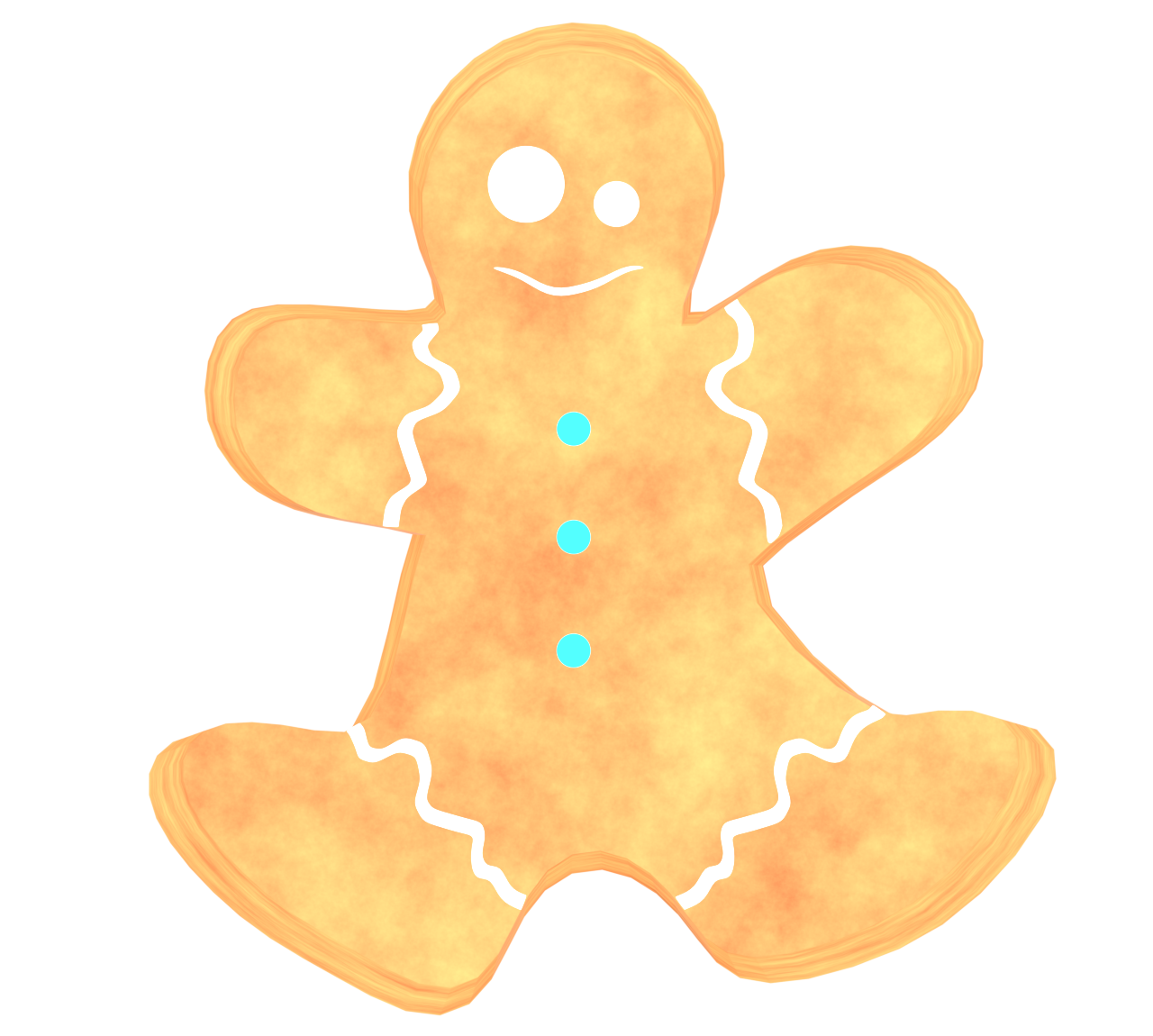 かわいいジンジャーブレッドマンのイラスト