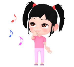 指笛を鳴らす可愛い女の子のイラスト