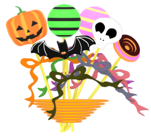 かわいいハロウィンのお菓子のイラスト