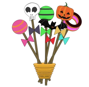 かわいいハロウィンのお菓子のイラスト