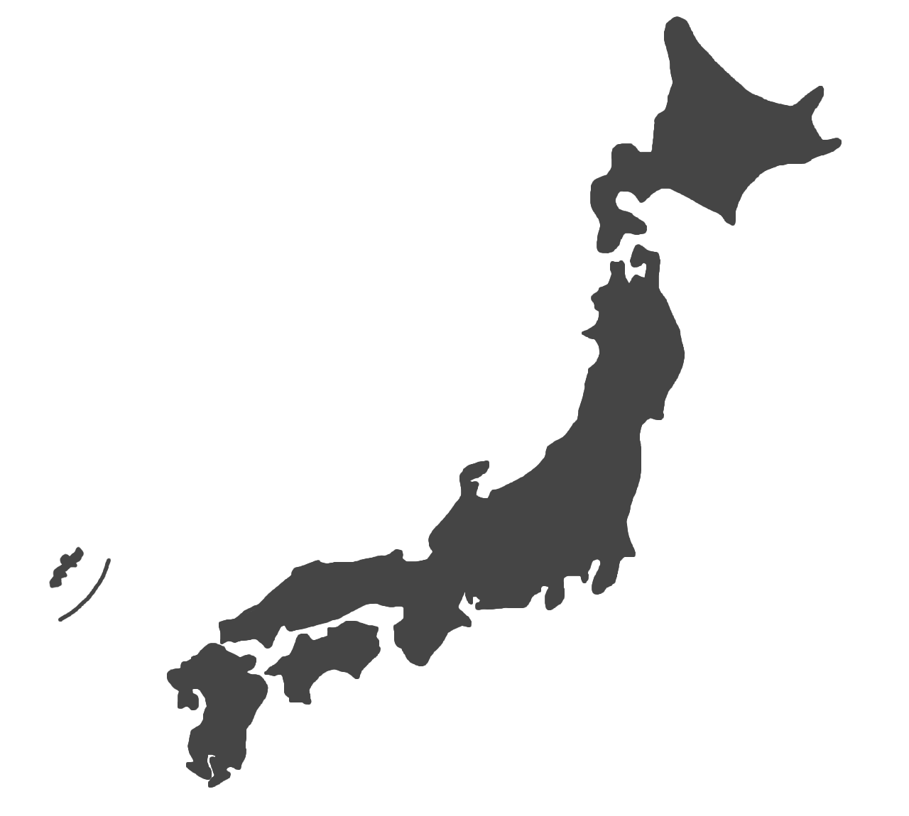 かわいい手書きの日本地図のイラスト