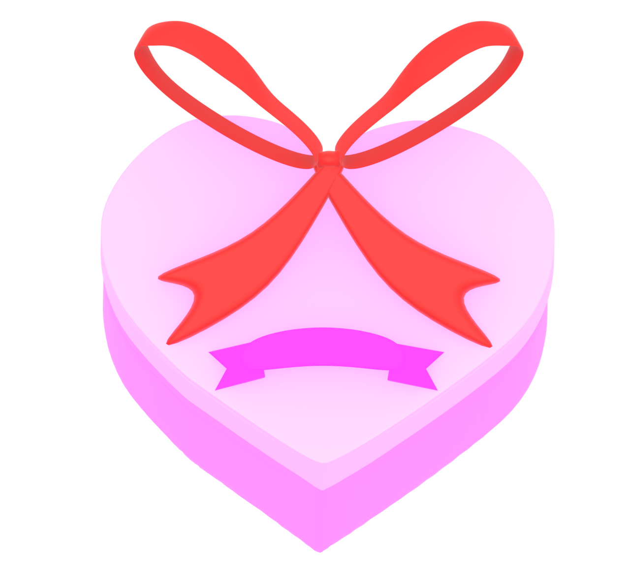 かわいいハートのプレゼントボックスのイラスト