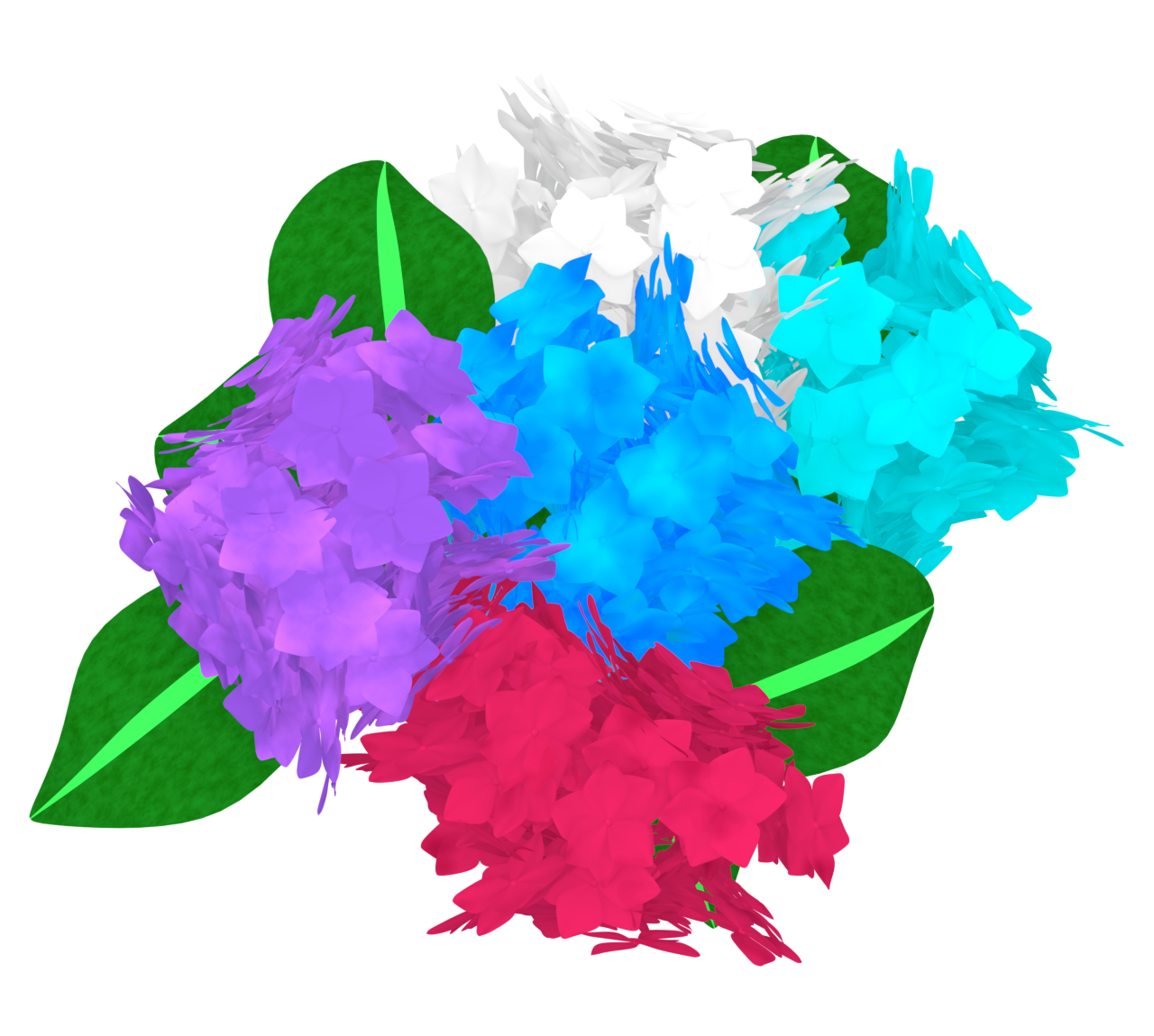 かわいい紫陽花のイラスト