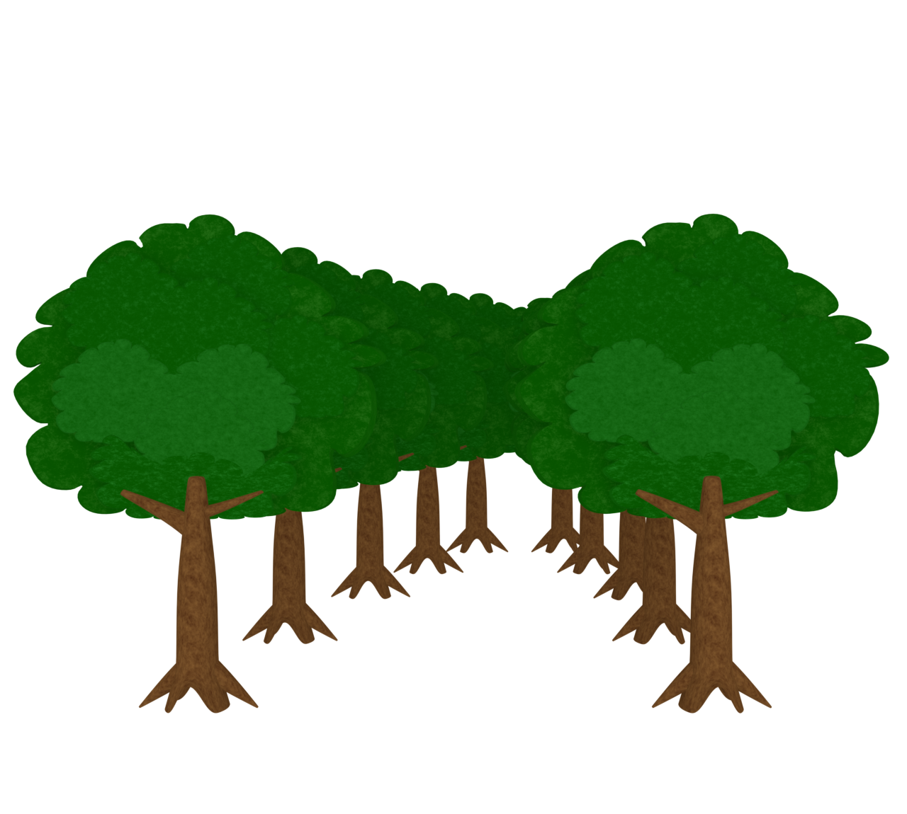 かわいい欅の森のイラスト
