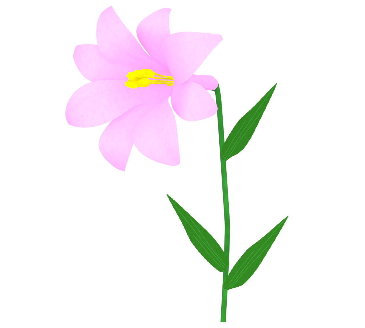 かわいいゆりの花のイラスト