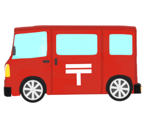 かわいい郵便車のイラスト