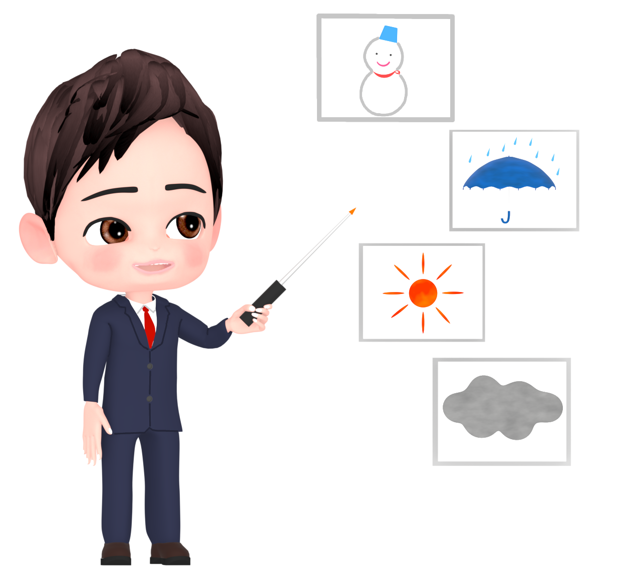 かわいい天気予報士のイラスト
