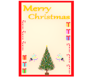かわいいメリークリスマスのお手紙テンプレート