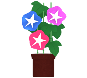 かわいいアサガオのイラスト