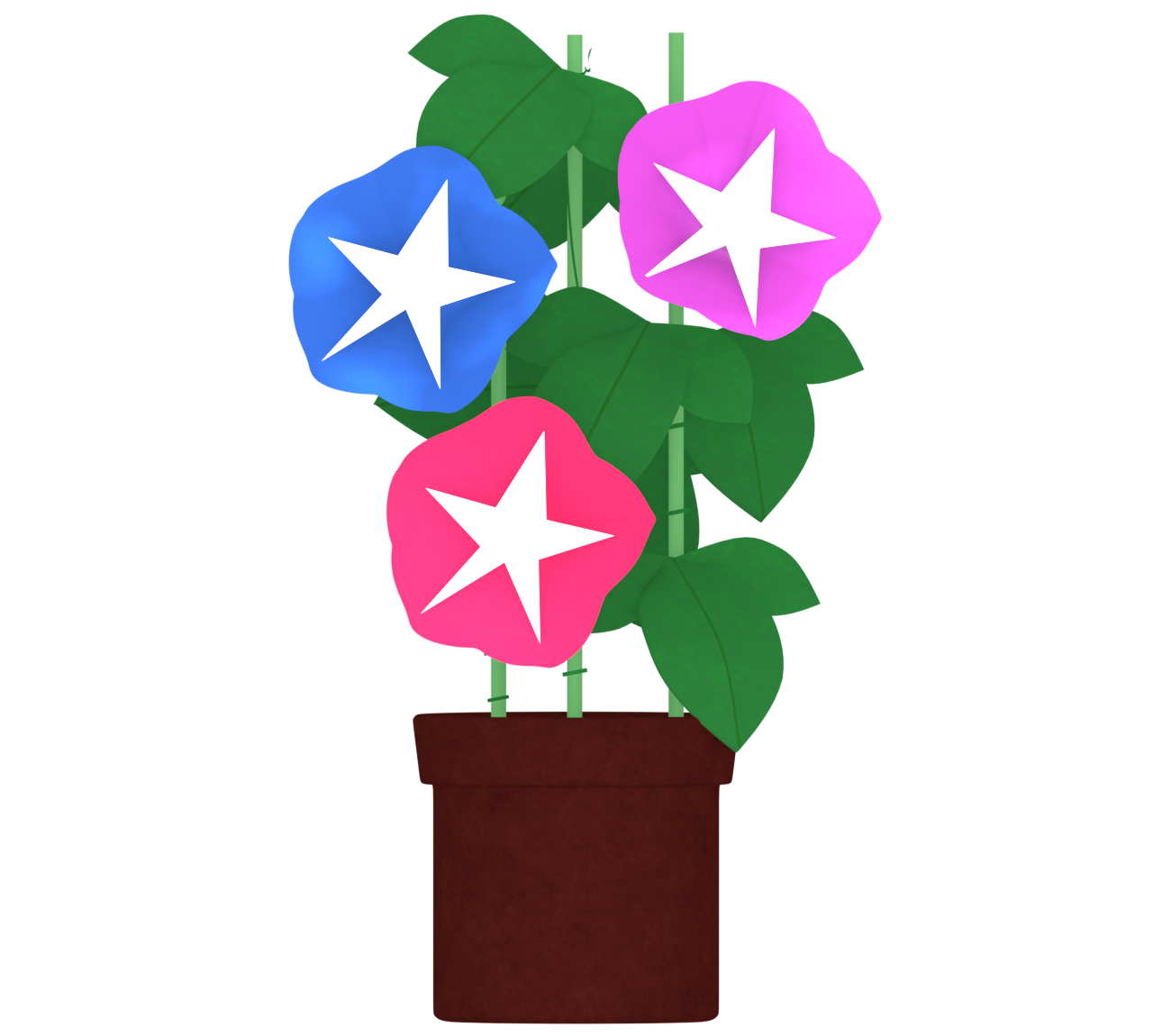 かわいいアサガオのイラスト