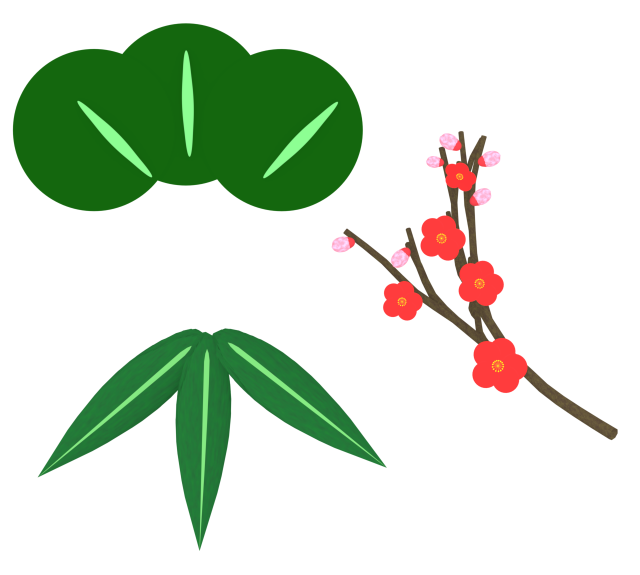 かわいい松竹梅のイラスト