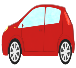 かわいい赤い車のイラスト