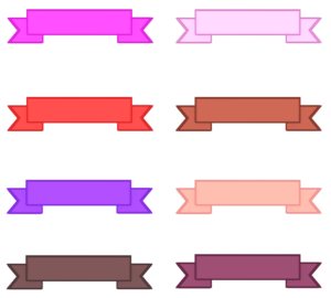赤色のリボンのイラスト