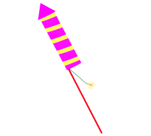 かわいいロケット花火のイラスト