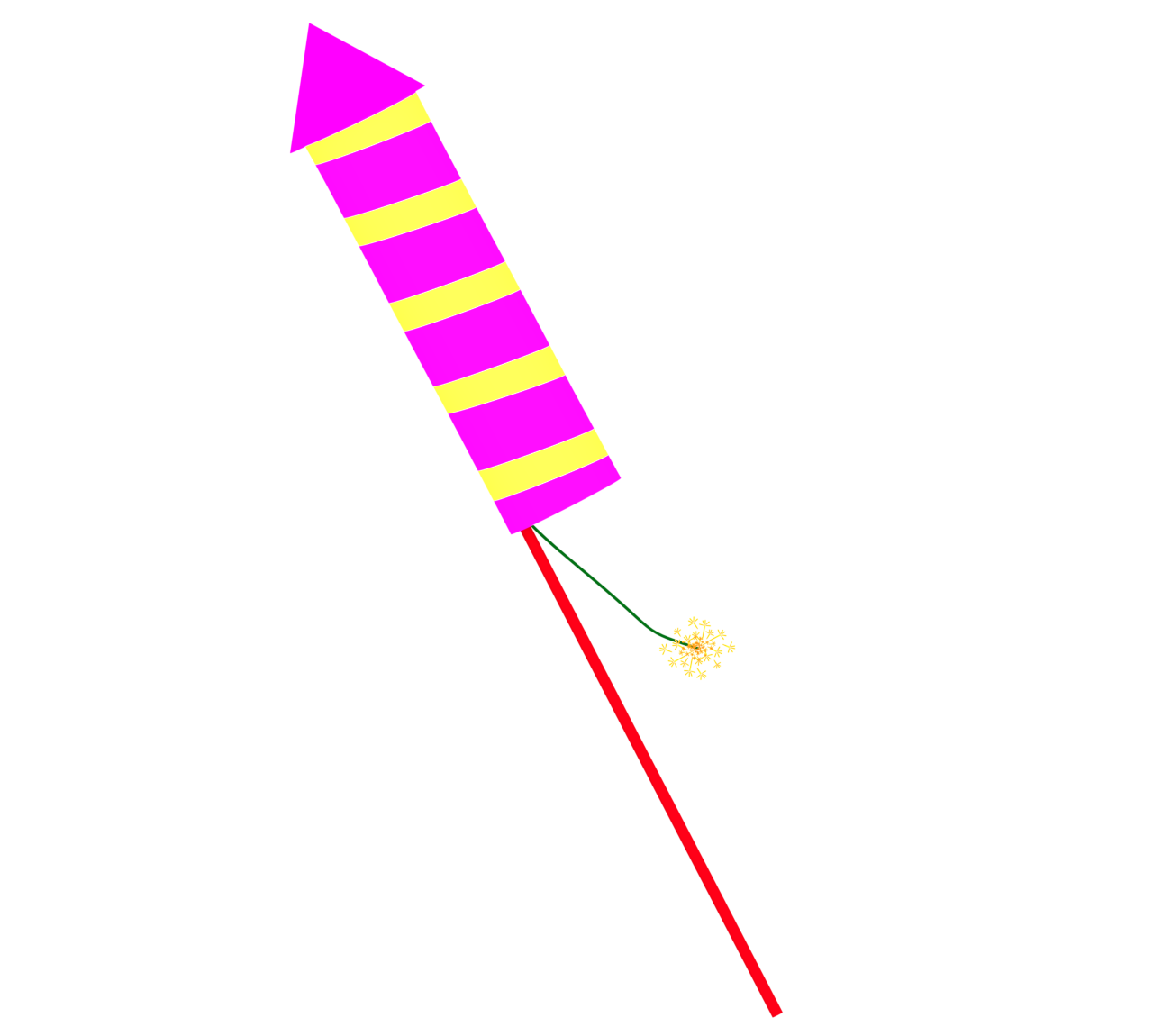 かわいいロケット花火のイラスト