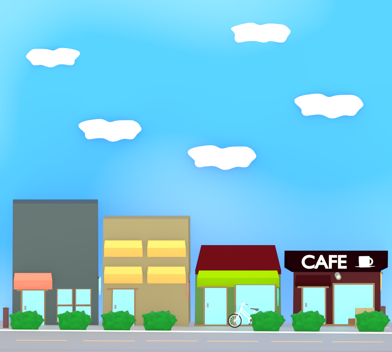 かわいい商店街のイラスト