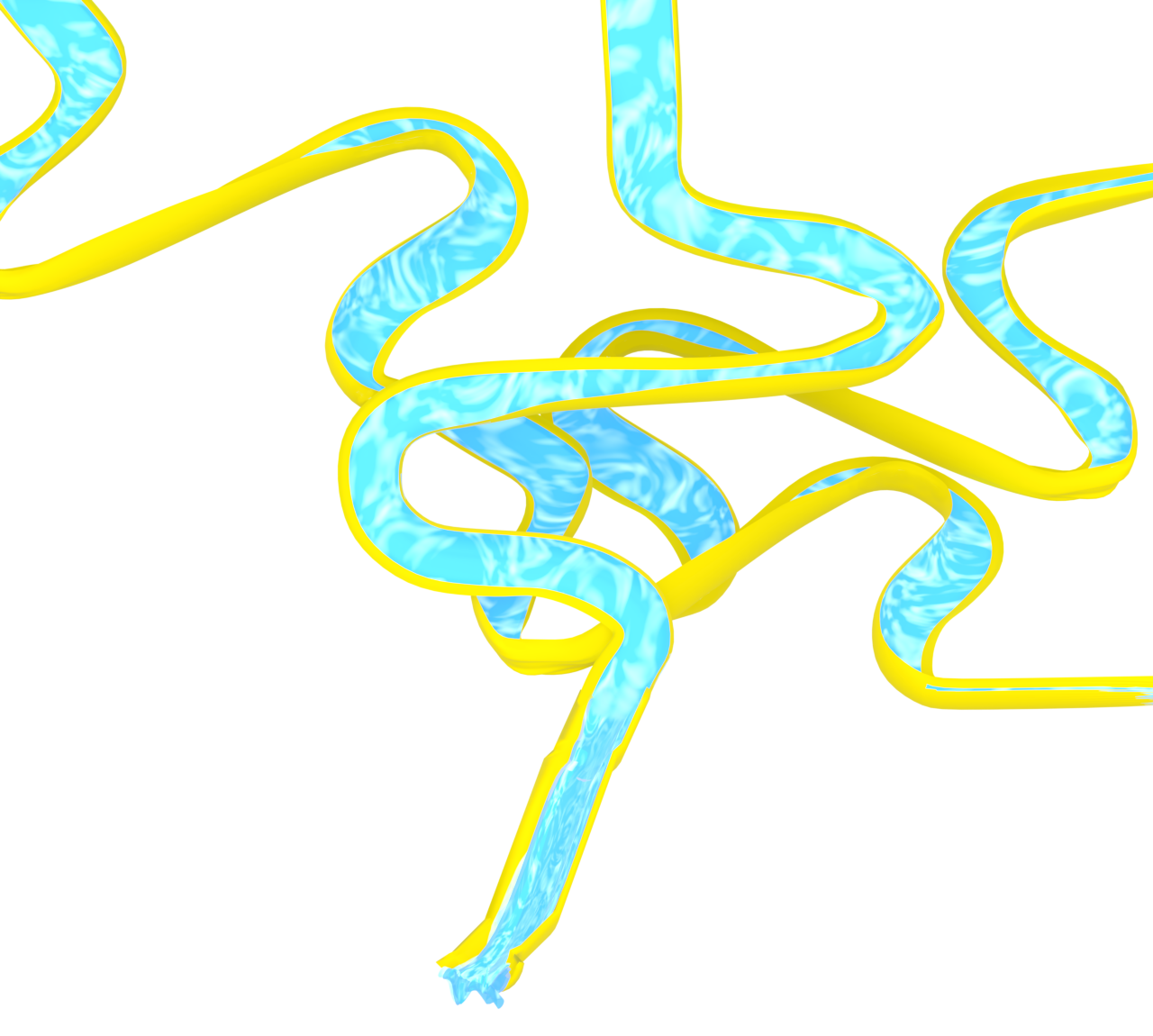 かわいいプールのスライダーのイラスト