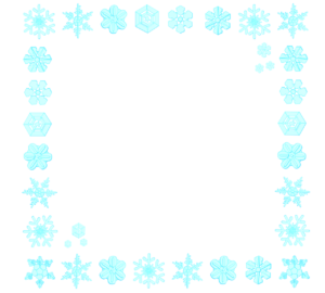 かわいい雪の結晶で囲む背景フレーム