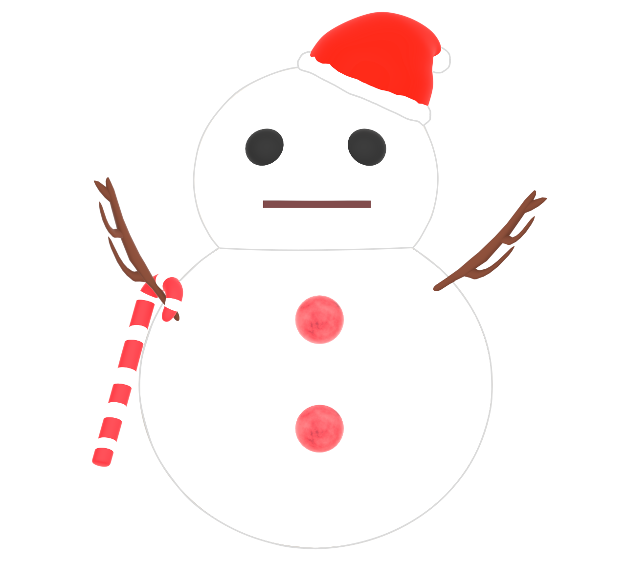 かわいい雪だるまのイラスト