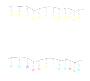 かわいい星型のイルミネーションのイラスト