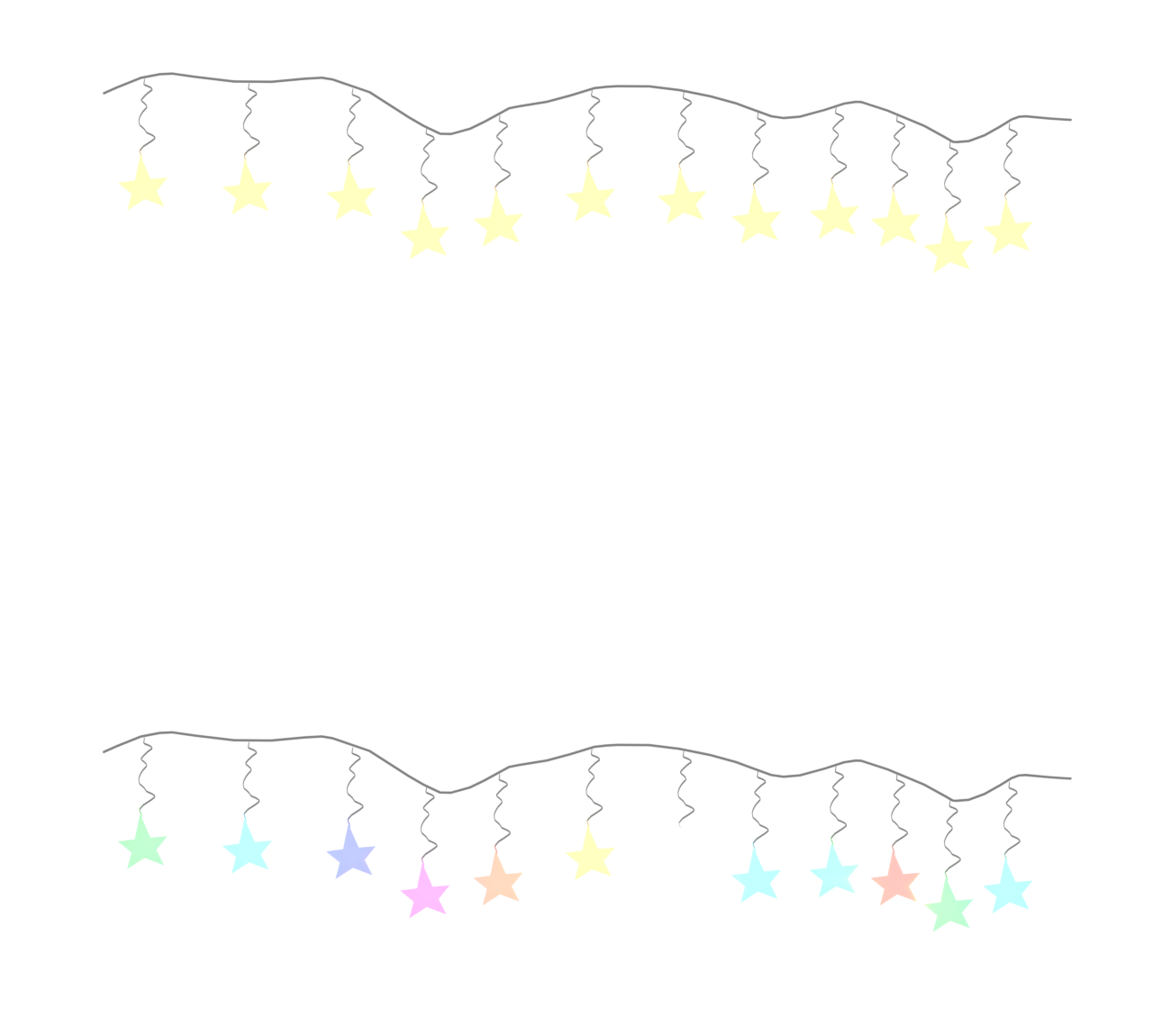 かわいい星型のイルミネーションのイラスト