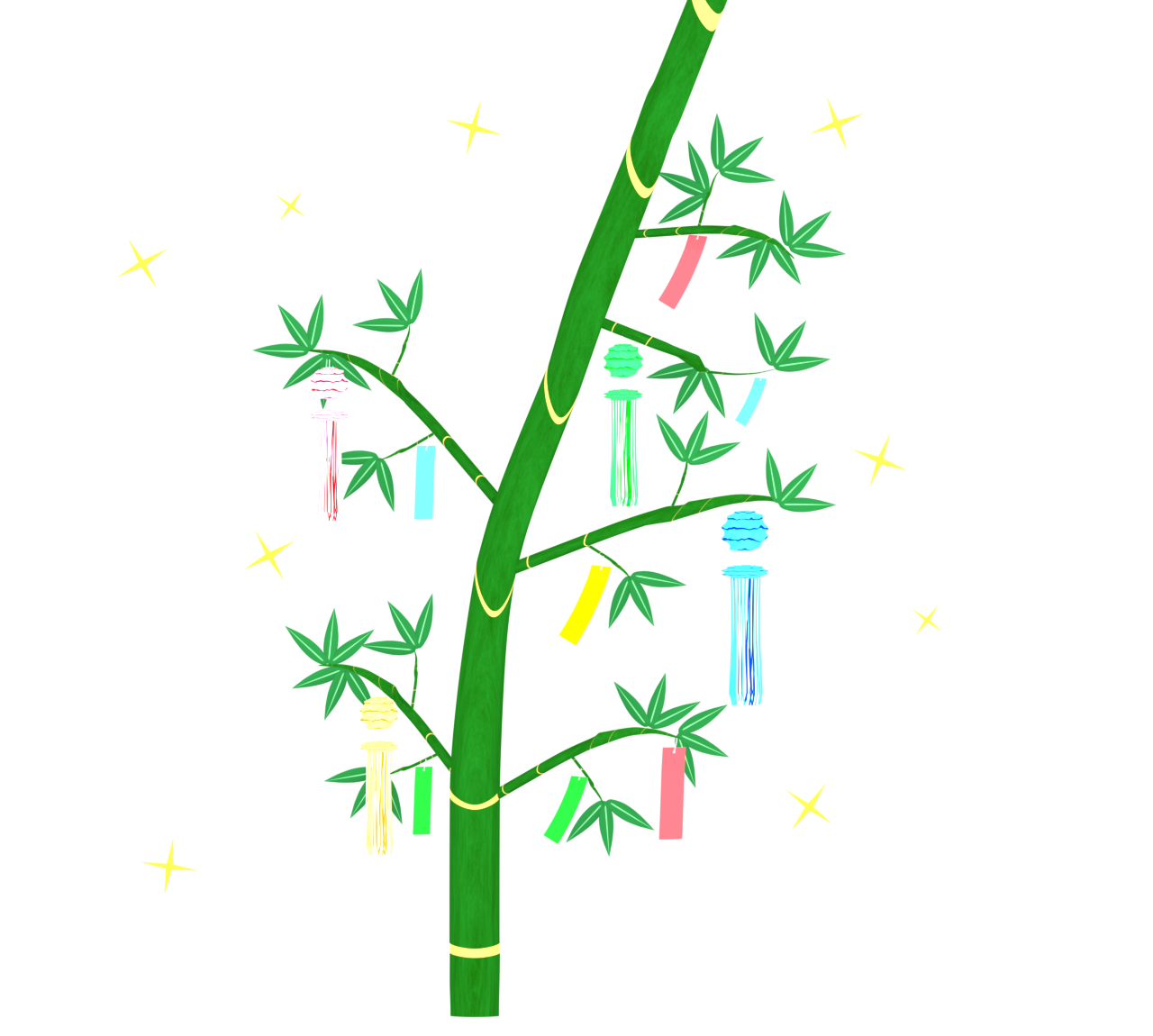 かわいい七夕飾りのイラスト