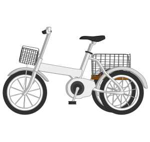 かわいい荷台付き三輪車のイラスト