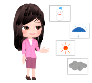 かわいい気象予報士のイラスト