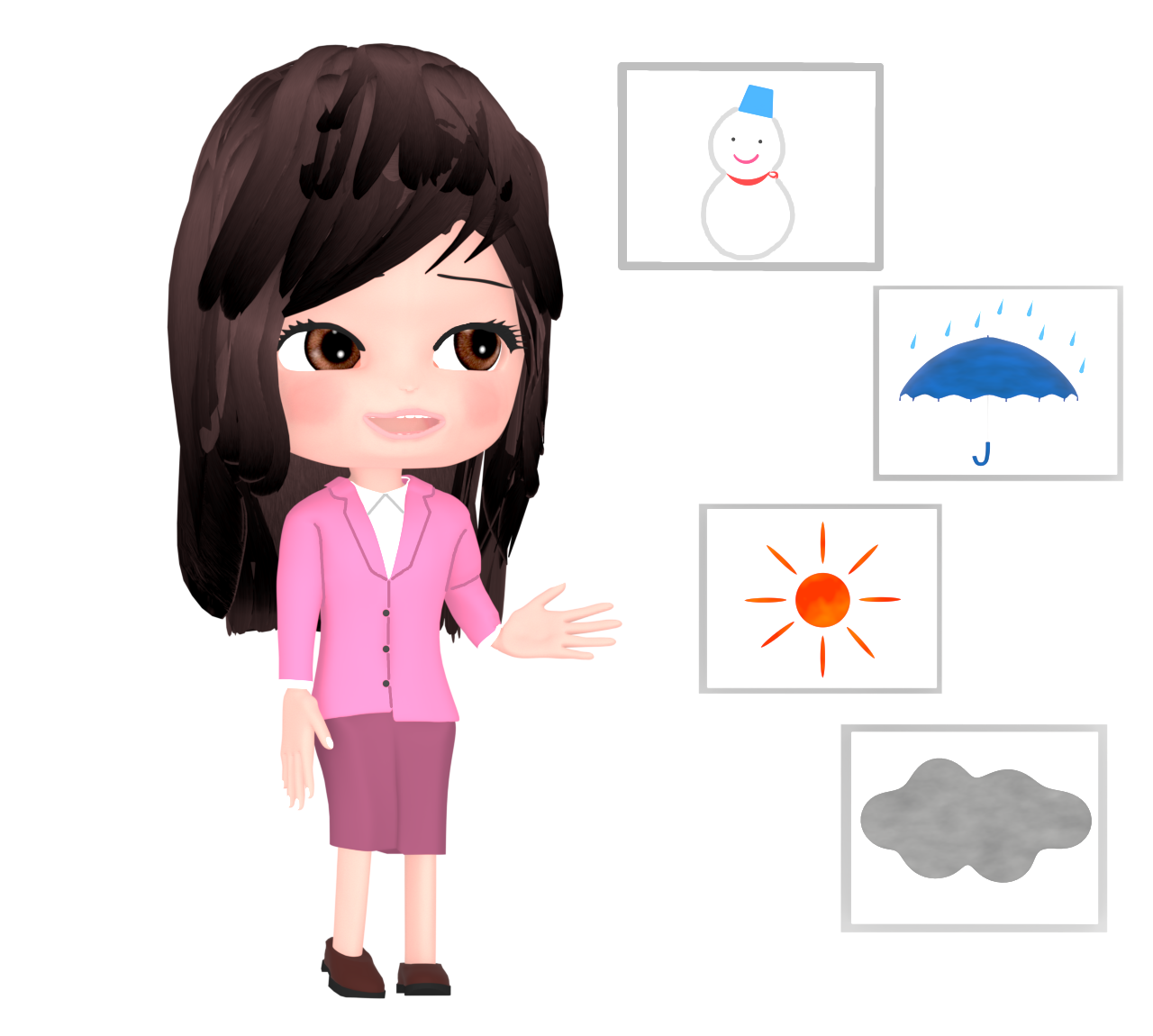 かわいい気象予報士のイラスト