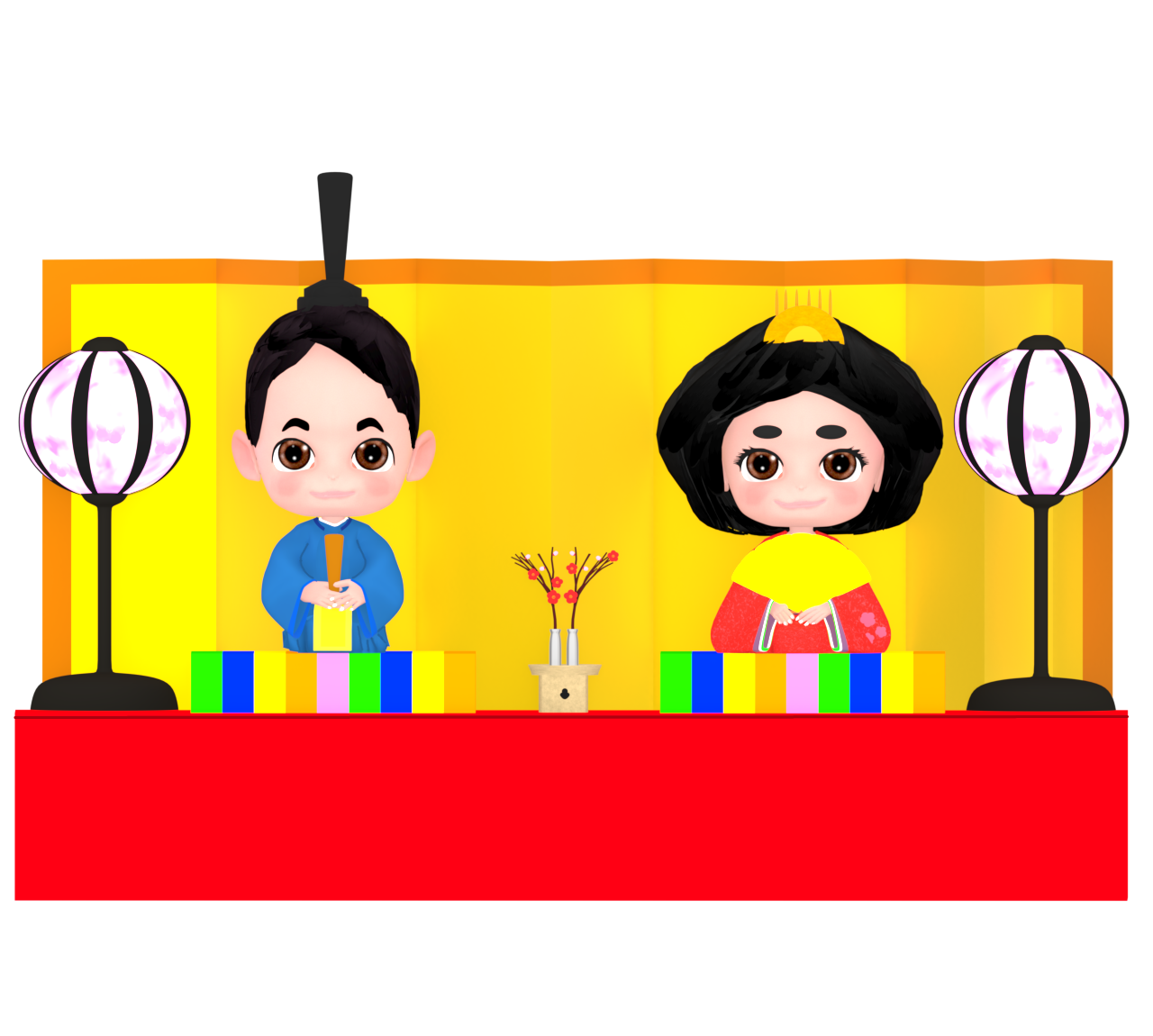 お内裏様とお雛様のイラスト