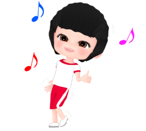 体育のダンスで踊る女子生徒のイラスト