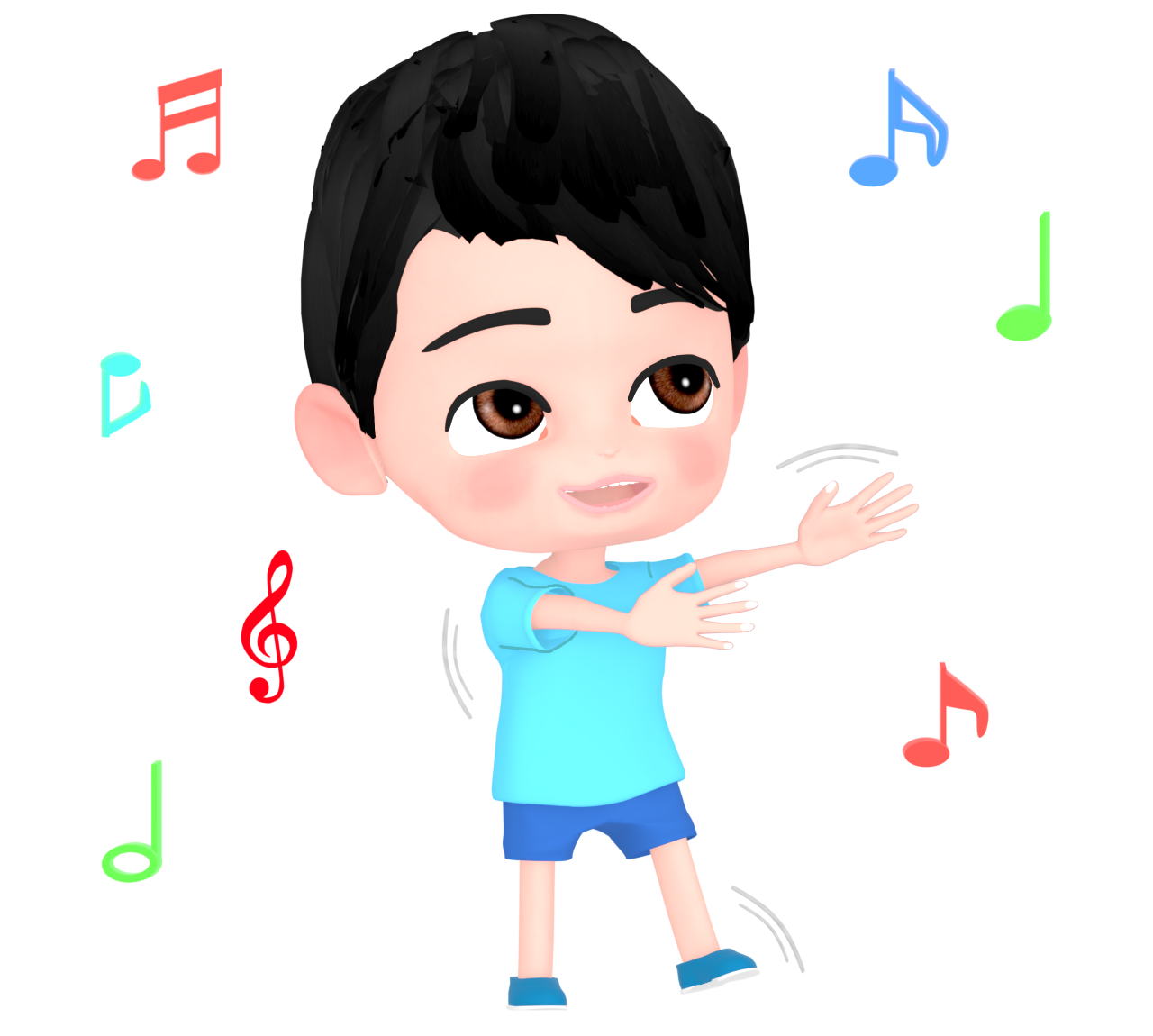 ダンスをする踊る男の子のイラスト