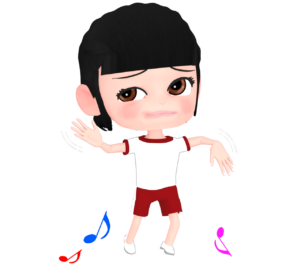 ダンスが踊れない女の子のイラスト
