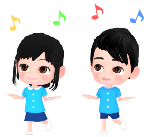ダンスをする園児のイラスト