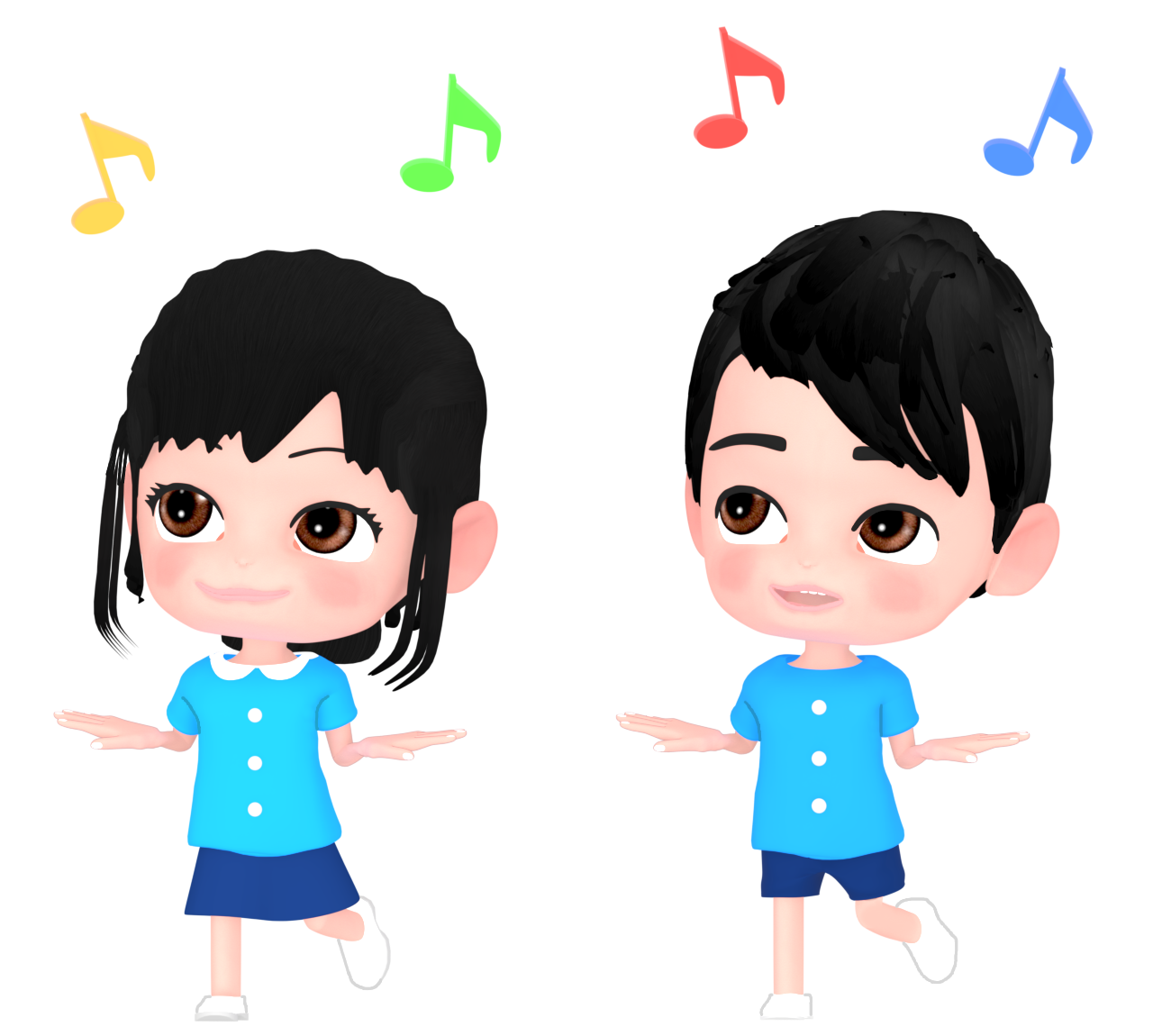 ダンスをする園児のイラスト