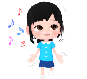 ダンスをするかわいい女の子のイラスト