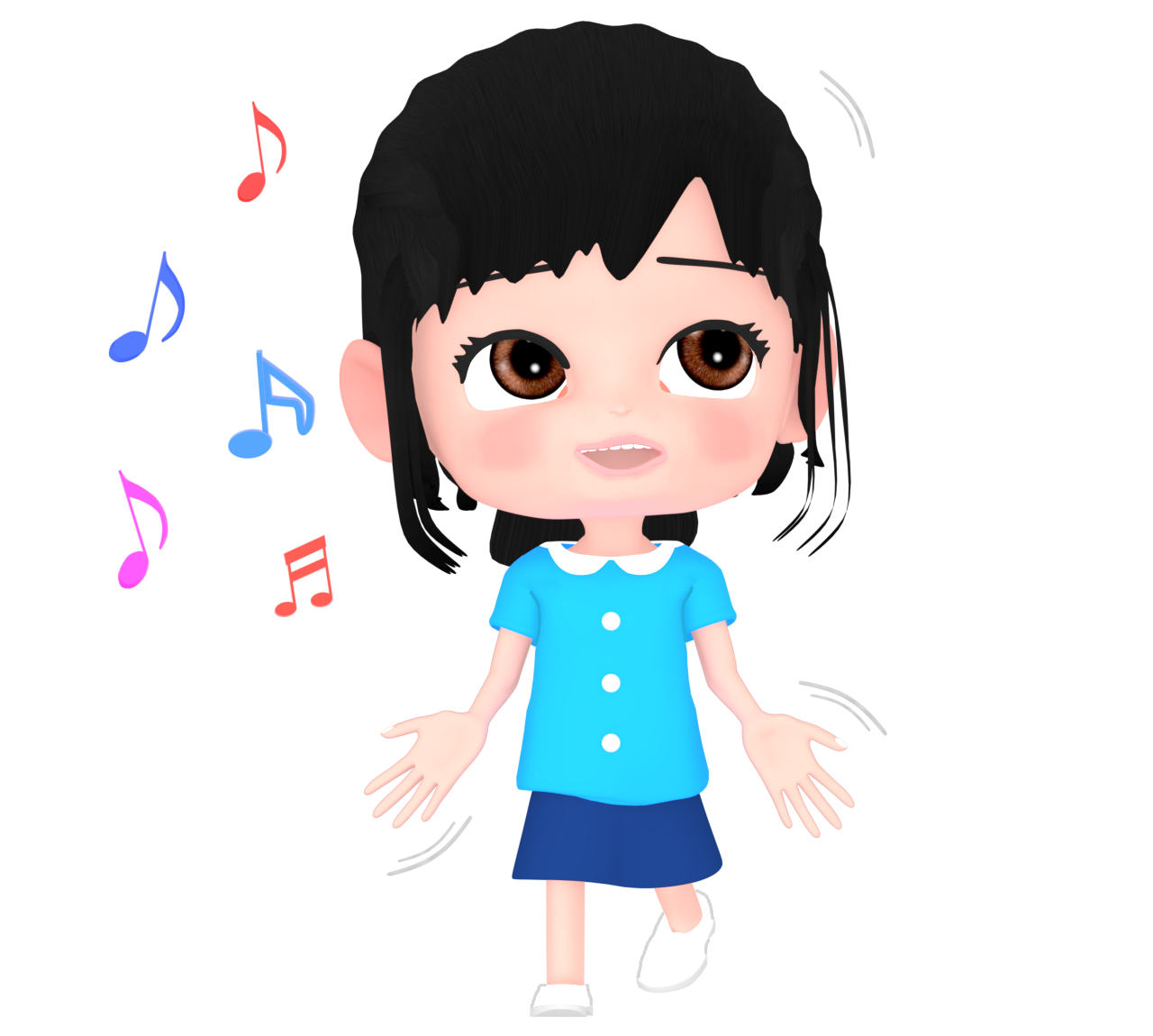 ダンスをするかわいい女の子のイラスト