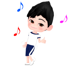ダンスを踊る男子生徒のイラスト