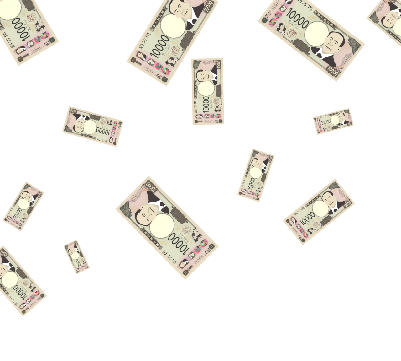 舞う札束のイラスト 7 舞う札束のイラスト