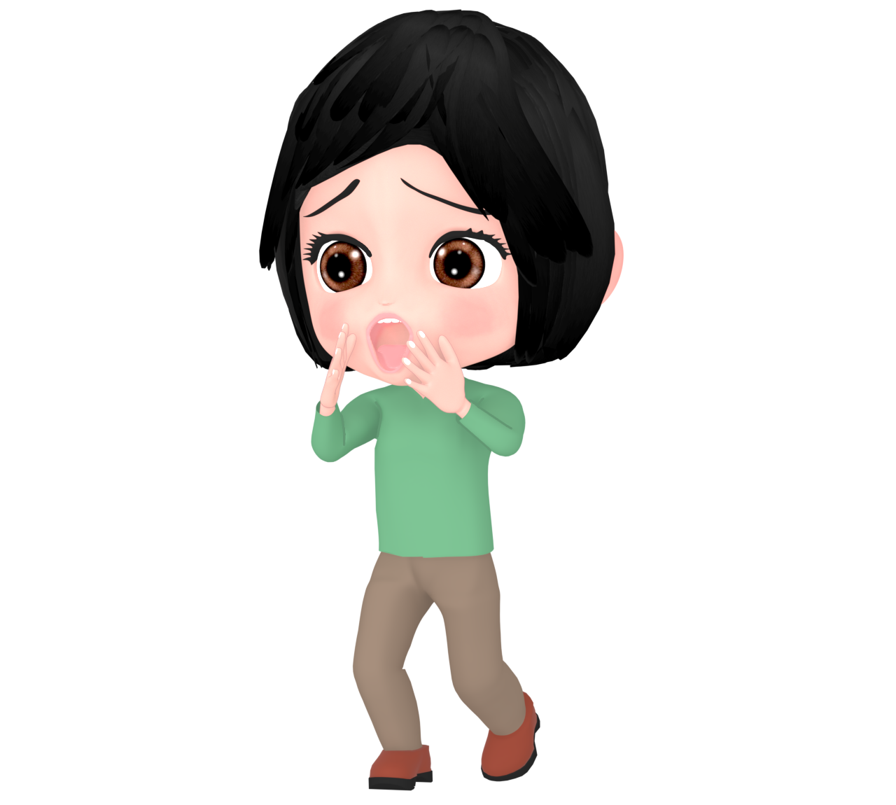 危険を知らせる女性のイラスト