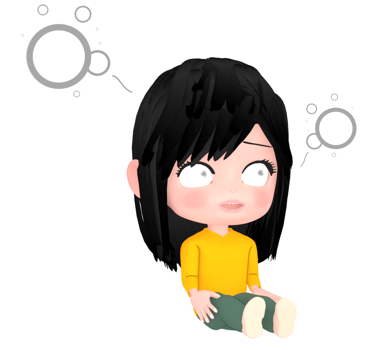 ボーっと放心状態の女性のイラスト