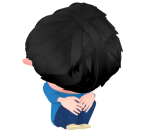 深く落ち込む男性のイラスト